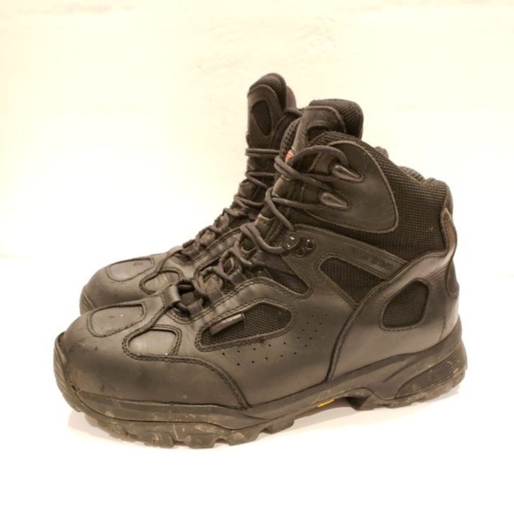 Red Wing Boots Mens Black leather work boots size 11.5 black boots work vibram